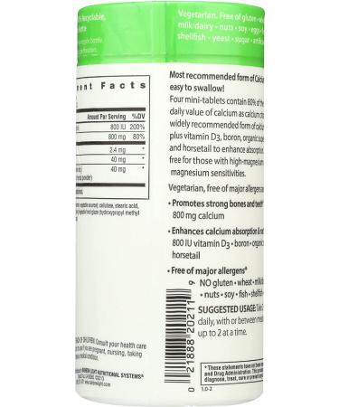 Rainbow Light Calcium Citrate Mini-Tabs - Food-Based Calcium Supplement with Vitamin D3 for Bone & Tooth Health - 120 Vegetarian Gluten-Free Tablets - Buy Online on GoSupps.com