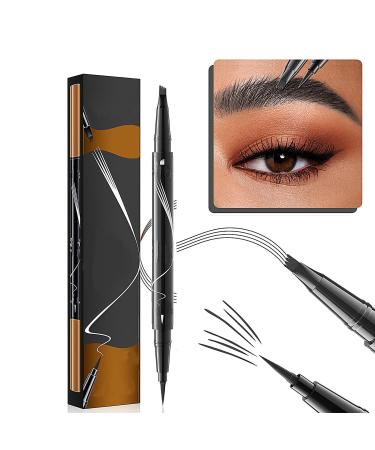 Natural Brow Eyebrow Pen Trailott Eyebrow Pen Bulletboard Waterproof Eyebrow Pen (Light Brown) Waterproof With 4-Fork-Tip & Precise Brush-Tip Bulletboard Waterproof Eyebrow Pen Bulletinboard Brow Pen Grey 03