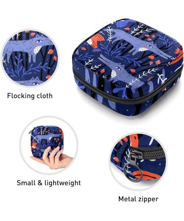 Portable Women's Bandages & Menstrual Pad Storage Bags - Zippering Bags for Teenagers & Women - Multi-Colored Wolf & Bird Designs - Buy Online on GoSupps.com