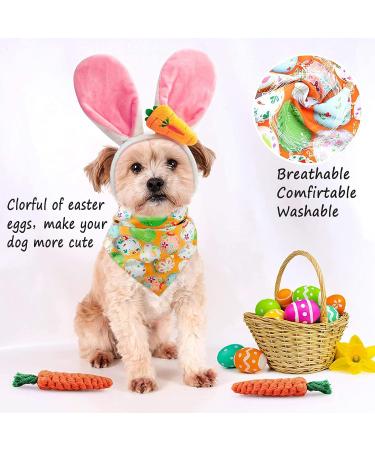 Easter Dog Costume Set: Bunny Ears Headband, Eggs Bandana, Rabbit Chew Toys - Medium to Large Dogs - Easter Party Gifts - Accessories (NO-LED) - Buy Online on GoSupps.com