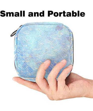 MUOOUM Tie Dye Wave Ship Pattern Sanitary Napkin Storage Bag - Portable Period Pouch for Women, Girls, Menstrual Cup Holder - Multi-colored - Buy Online on GoSupps.com