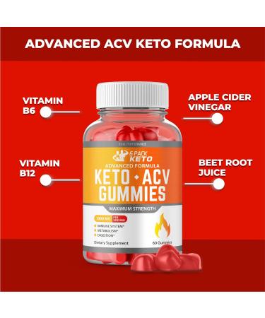 6 Pack Keto ACV Gummies Bundle - 60 Gummies | Advanced Formula with Apple Cider Vinegar - Buy Online on GoSupps.com