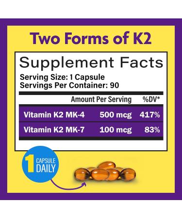 InnovixLabs Choline & Vitamin K2 Bundle Choline Bitartrate 550mg (100 Capsules) Full Spectrum Vitamin K2 (90 Softgels). Supports Memory Mood Brain Health & Boost Cognitive.* - Buy Online on GoSupps.com