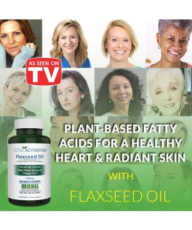 Organic Flaxseed Oil 1000mg Omega-3 Immune System Booster | Omega 3 6 9 from ALA | Supports Heart Health, Hair, Skin, Nails | 100 Liquid Softgels - Buy Online on GoSupps.com