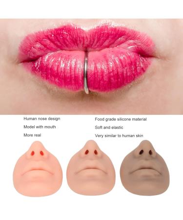 Realistic 3D Silicone Nose Mouth Model for Display - Flexible Acupuncture & Piercing Practice | Reusable 3 Colors Available - Buy Online on GoSupps.com