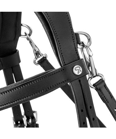 Sunride English Combined Bridle Berlin with Soft Real Leather Reins - Adjustable & Anatomical (Full Black) - Buy Online on GoSupps.com