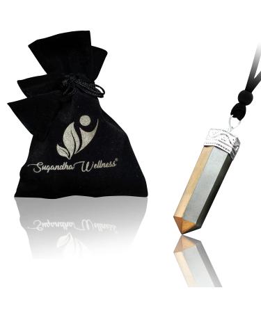 Pyrite Crystal Healing Necklace - For Third Eye & Solar Plexus Chakra | Symbol of Abundance And Prosperity. Protection from Negative Energy. Guards Against Environmental Pollutants. Promotes Good Health & Emotional Well-Be…