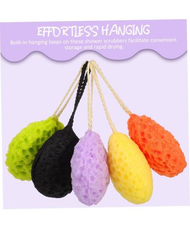 5pcs Exfoliating Bath Sponge Set - Cute Shower Scrubber for Body Washing & Skin Cleaning - Buy Online on GoSupps.com