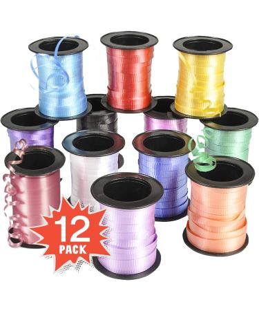 Kicko Curling Ribbon - Colorful Assorted - 12 Pack - 720 Ft Total - for Florist Flowers Arts and Crafts Hair School Girls Fabric Ribbon Balloons Holidays Birthdays - Buy Online on GoSupps.com