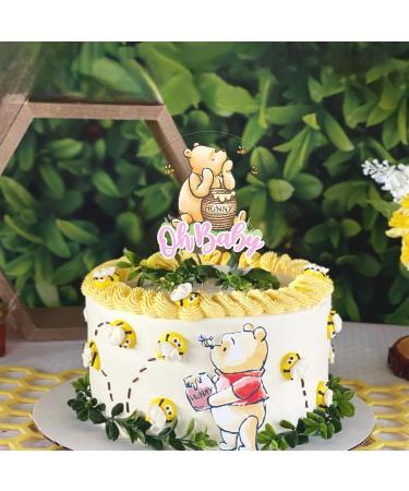 Winnie Pink Oh Baby Cake Topper for The Pooh Baby Shower Decorations Girls Acrylic 5inch Cake Toppers Cupcake Toppers - Buy Online on GoSupps.com