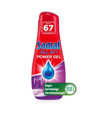 Somat all in 1 power gel (67 rinsing passages) dishwashing detergent for powerful cleaning and bright clean dishes even in the ECO program & at low temperatures