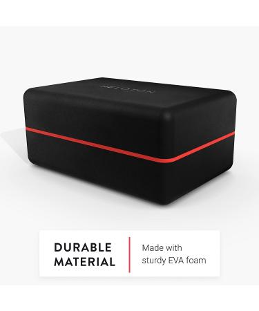 Peloton Yoga Block | Premium EVA Foam Yoga Blocks Available in Set of Two with Curved Edges and Corners  Accessories for Beginner and Advanced Yoga  9 x 6 x 4 inches  Black/Red - Buy Online on GoSupps.com