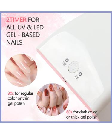 ANGNYA 30W UV Nail Lamp for Gel Nails - Professional Nail Dryer with 2 Timers, Portable UV Lamps for Nail Art at Home and Salons (Pink) - Buy Online on GoSupps.com