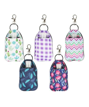 Dual-Sided Hand Sanitizer and Chapstick Holder Keychain with Reusable Bottles - Travel Bag Patterns - Buy Online on GoSupps.com