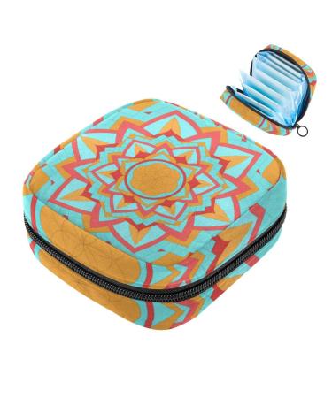 Abstract women's binding-storage bag large menstrual cup pocket with zipper periodic inserts bags panty lores tampons for girls and women multi-colored 01