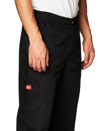 Dickies Men's Signature Elastic Waist Scrubs Pant - Large, Black | Shop Now - Buy Online on GoSupps.com