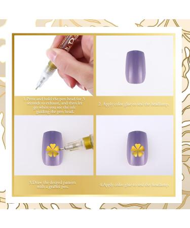 Nail Art Pen Set - Fine Tip Nail Polish Pens for Quick Dry DIY Nail Painting - 4 Piece Portable Nail Art Pens in Gold, Silver, Black, White - Buy Online on GoSupps.com