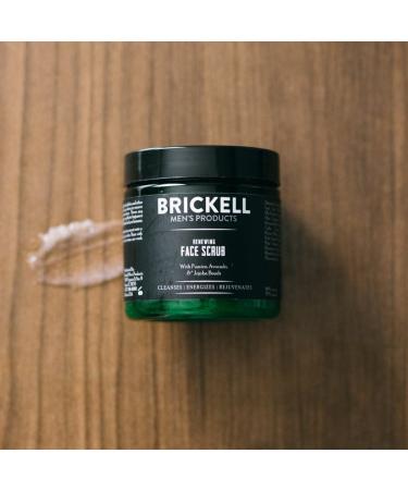 Brickell Men's Natural Exfoliating Face Scrub - Organic Facial Scrub with Jojoba Beads, Coffee Extract, Pumice - 4 oz Scented - For Deep Cleansing and Renewal - Buy Online on GoSupps.com