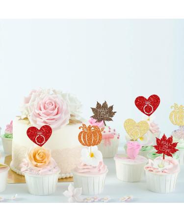Gyufise 24Pcs Glitter Fall in Love Cupcake Topper Fall Pumpkin Wedding Cupcake Topper Fall Bride Shower Cupcake Topper for Fall Wedding Bride Shower Party Decoration Color 10 - Buy Online on GoSupps.com