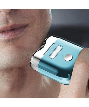Mens Shaver Electric Facial Shaver for Men Battery Operated Cordless and Dry Small Beard Trimmer for Close Shave Blue - Buy Online on GoSupps.com