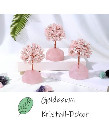 Xiannvxi Rose Quartz Crystal Money Tree - Feng Shui Natural Gemstones - Tree of Life Decor for Home & Office - Buy Online on GoSupps.com