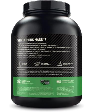 Optimum Nutrition Serious Mass Weight Gainer Protein Powder 6lb - Chocolate Peanut Butter with Immune Support Vitamins C, D, Zinc - Buy Online on GoSupps.com