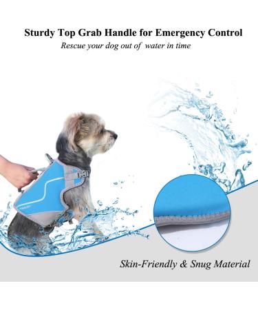 Vivaglory Sporty Dog Security Vest Durable & Comfortable Neoprene Rescue Vest for Small Dogs (Chest 46-56cm) Blue - Buy Online on GoSupps.com