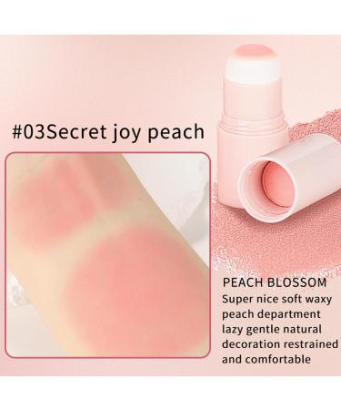 Blush Stick for Cheeks | Multi-Use Blush Wand with Sponge Head Face Makeup for Cheeks & Lip & Eyeshadow Makeup Powder Blush Contour Stick Easy Application 1.5g #03 the Peach Blossom - Buy Online on GoSupps.com