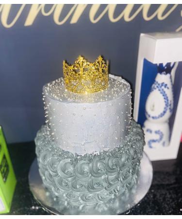 CREPUSCOLO Crown Cake Topper  Vintage Tiara Crown Cake Topper Baby Shower Birthday Cake Decoration Small Baby Crown for Boys & Girls  Metal (Gold) - Buy Online on GoSupps.com