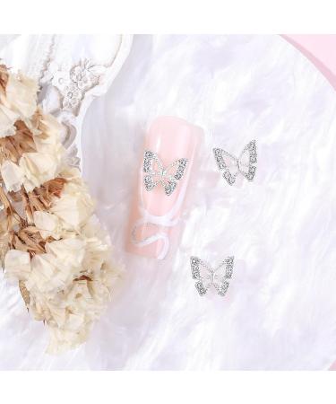 3D Nail Gems Butterflies Nail Art Jewelry Decorations Manicure Jewelry Nail Art Charm Nail Art Decorations For Acrylic Nails Women Girls Manicure Silver - Buy Online on GoSupps.com