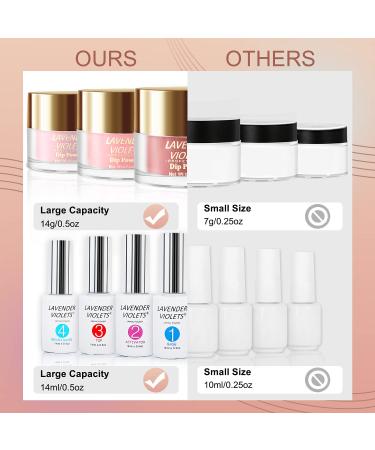 Lavender Violets 26PCS Dip Powder Nail Kit Starter - Red Solid Glitter Colors - Base Top Activator Brush Saver - Nail File Included - Buy Online on GoSupps.com