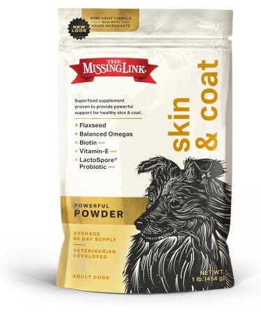 Missing Link Skin & Coat Powder - All-Natural Dog Supplement with Balanced Omegas 3 & 6 - 1lb - Buy Online on GoSupps.com