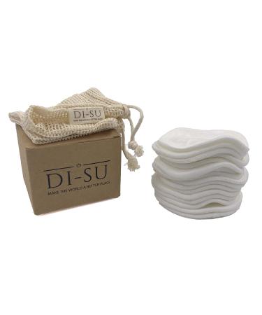 DI-SU Washable Make-up Removal Pads (16 pieces) with washable laundry bag and storage box