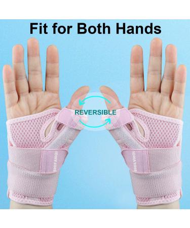 Adjustable Trigger Thumb Splint for Left/Right Hand - Pain Relief Brace for Carpal Tunnel Arthritis and More | Pink | One Size - Buy Online on GoSupps.com