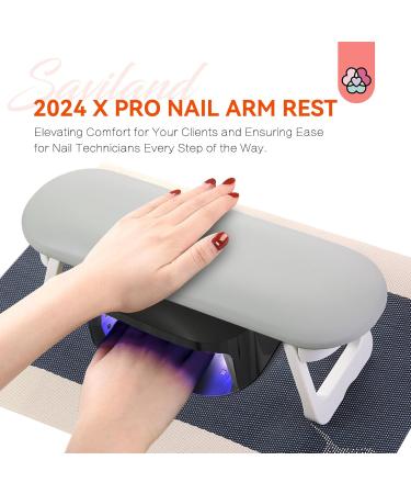 SAVILAND Foldable Nail Arm Rest | Soft Leather Nail Pillow & Non-Slip PVC Mat for Nail Techs | Essential Salon Accessory for Acrylic Nails - Buy Online on GoSupps.com