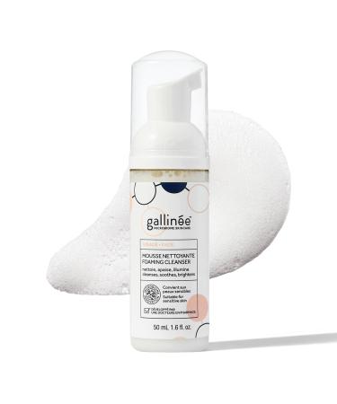 Gallin e - Mousse Nettoyante Visage - Nettoyant Visage base d'Acide Lactique & Pr biotiques - Soin Visage Test Dermatologiquement - Fabriqu en France - Disponible en Format Voyage 50 ml (Lot de 1)