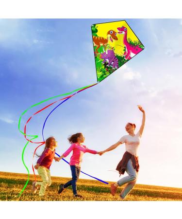 HENGDA KITE Prism Dinosaur Park & Diamond Kite Set - Easy-to-Fly for Kids & Adults - Excellent Fabric - Two Sets in Individual Packaging - Accessories Included (23x27in) - Buy Online on GoSupps.com