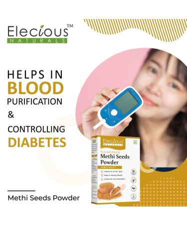 Elecious Methi Seed Powder for Hair Growth - 100% Natural Fenugreek Powder Chemical Free No Additives 200g - Buy Online on GoSupps.com