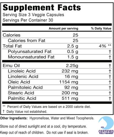 Laid In Montana Montana Emu Ranch Omega Complex Emu Oil - 90 Veggie Capsules - Buy Online on GoSupps.com