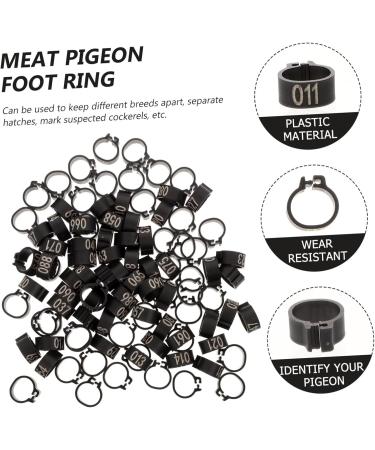Sosoport 100 Pcs Pigeon Anklet Feeder Legs Oyster Shell for Chickens Tag Band Charm Poultry Pen Plastic 1.3X1.3CM Black - Buy Online on GoSupps.com