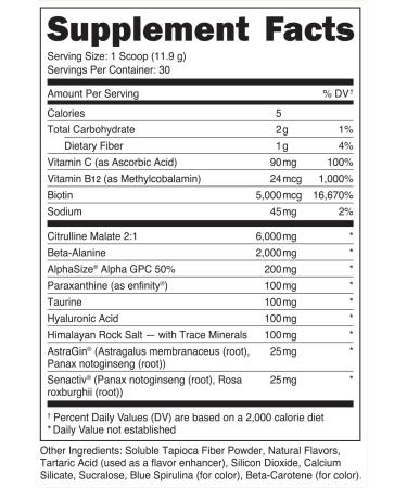 Babe Pre Workout powder for Women | Sparkling Orchard | 6g Citrulline 2g Beta-Alanine 100mg Hyaluronic Acid 5mg Biotin and 5 other registered trademarked ingredients | 30 servings | 12.6 OZ - Buy Online on GoSupps.com