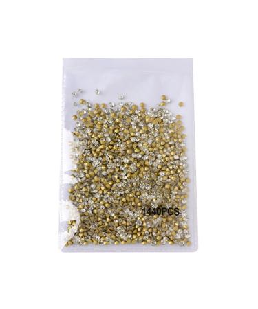 FEIlei Clear Nail Rhinestones 3D Nail Gems Nail Diamonds Pointed Back Nail Stones