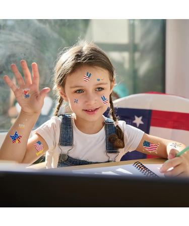 Ctosree 492 Pcs Fourth of July Temporary Tattoos - Patriotic Red White Blue Stickers for Kids & Adults | USA Flag Party Supplies for Memorial Day, Independence Day & Labor Day - Buy Online on GoSupps.com