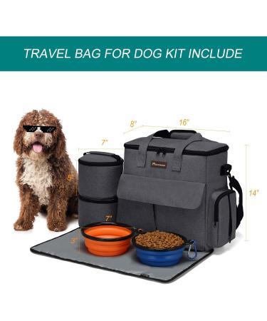 Modokers Airline Approved Pet Travel Bag - Weekend Dog Ice Set & Multifunctional Organizer for Dogs & Cats - Dark Gray - Buy Online on GoSupps.com