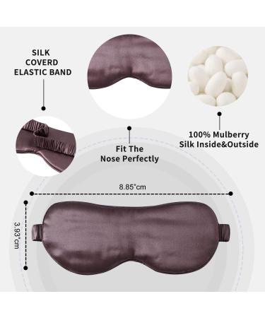 Zimasilk 100% Pure Mulberry Silk Sleeping Mask | 22 Momme Ultra-Soft & Comfortable | Gray-Purple | International Shipping - Buy Online on GoSupps.com