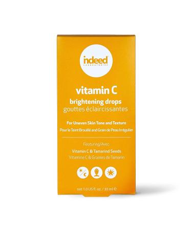 INDEED LABS Vitamin C Brightening Drops - Lightweight Facial Serum with Encapsulated Ascorbic Acid, Volcanic Soil, Hyaluronic Acid - Anti Aging Serum for Fine Lines & Wrinkles - Buy Online on GoSupps.com
