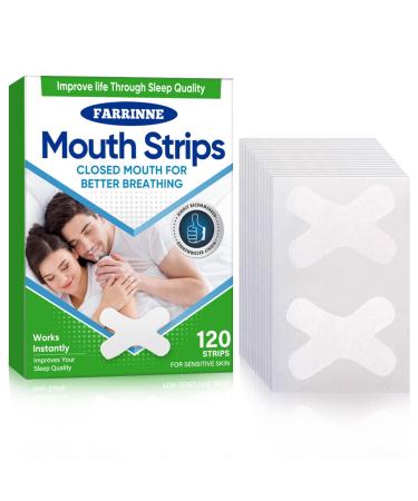 Farrinne Mouth Tape for Sleeping 120Pcs Sleep Mouth Tape Gentle Anti Snoring Mouth Strip for Less Mouth Breath Improving Nasal Breathing & Nighttime Sleeping