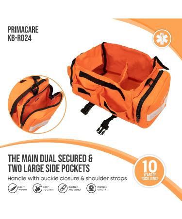 Primacare KB-RO24 Empty First Responder Bag - Professional Trauma Kit Carrier 15x9x8 - Orange - Buy Online on GoSupps.com