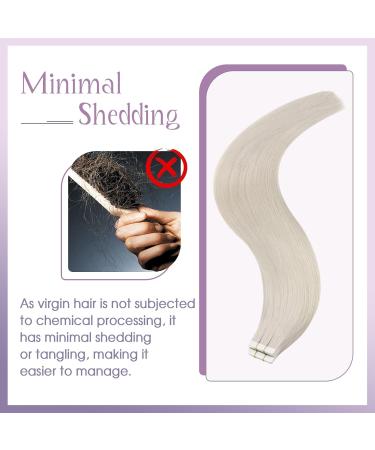 FSHINE Real Hair Extensions - 10 Piece White Blonde 55cm Remy Straight Tape-In 25g #1000 - Buy Online on GoSupps.com