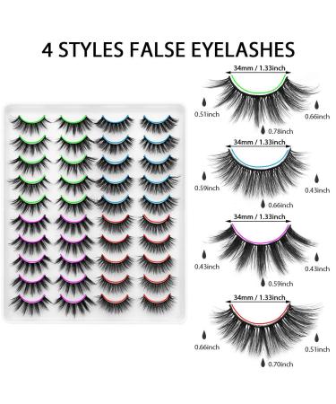 Dysilk 20 Pairs 6D Mink False Eyelashes - Mixed Styles Self-Adhesive Fluffy Extensions (11mm-20mm) - Buy Online on GoSupps.com